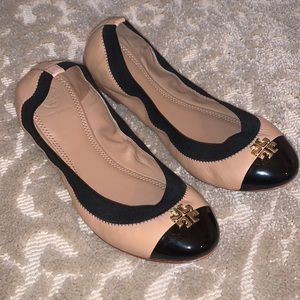 Tori Burch Ballet Flats - Size 8.5 - Tan/Black